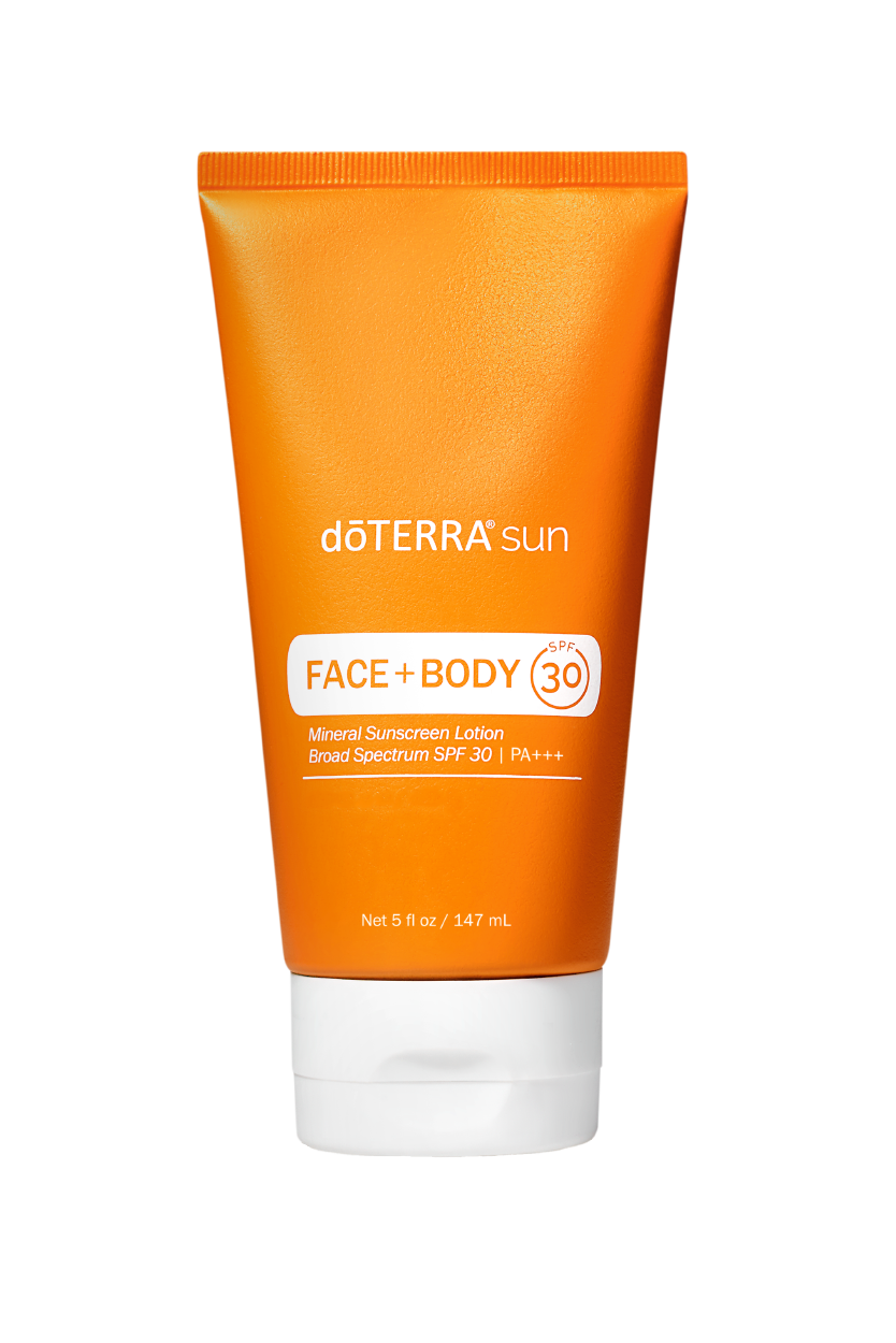 Loción protectora solar mineral para rostro y cuerpo doTERRA Sun