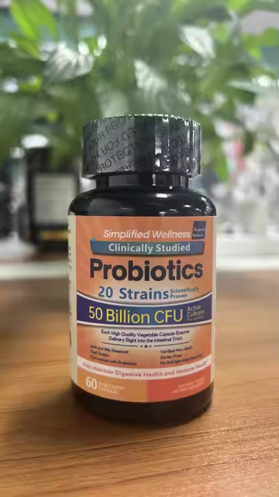 Simplified Wellness Digestive Health Probiotics 50 Billion CFU 20 Strains