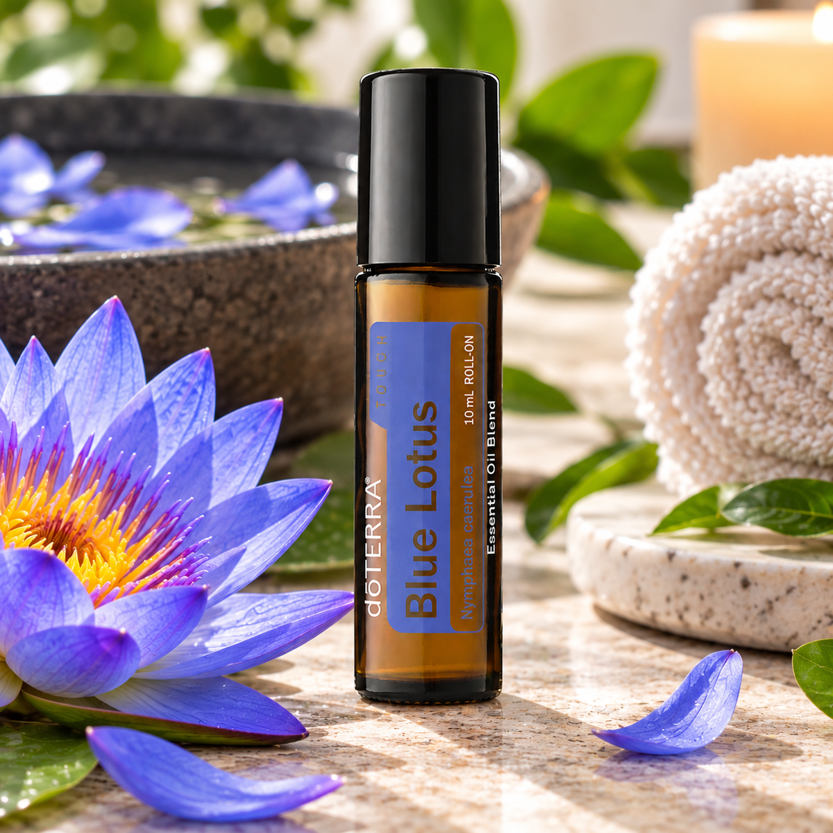 doTERRA Blue Lotus Touch 10ml in a personal care and spa setting