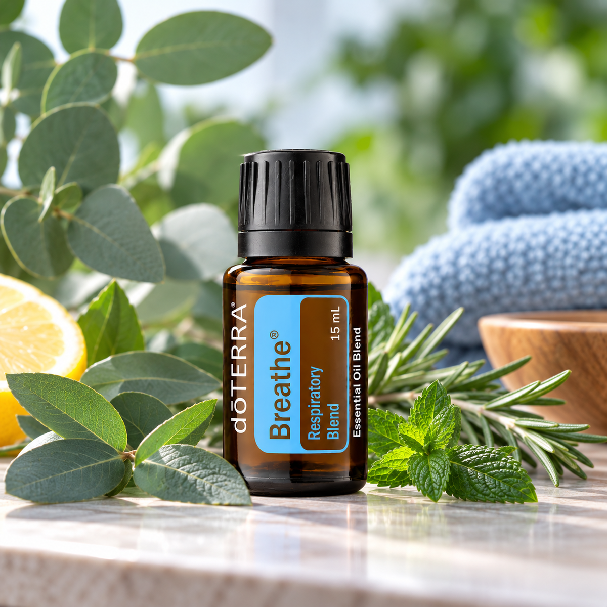 doTERRA Breathe Respiratory Blend Essential Oil 15ml with fresh botanicals