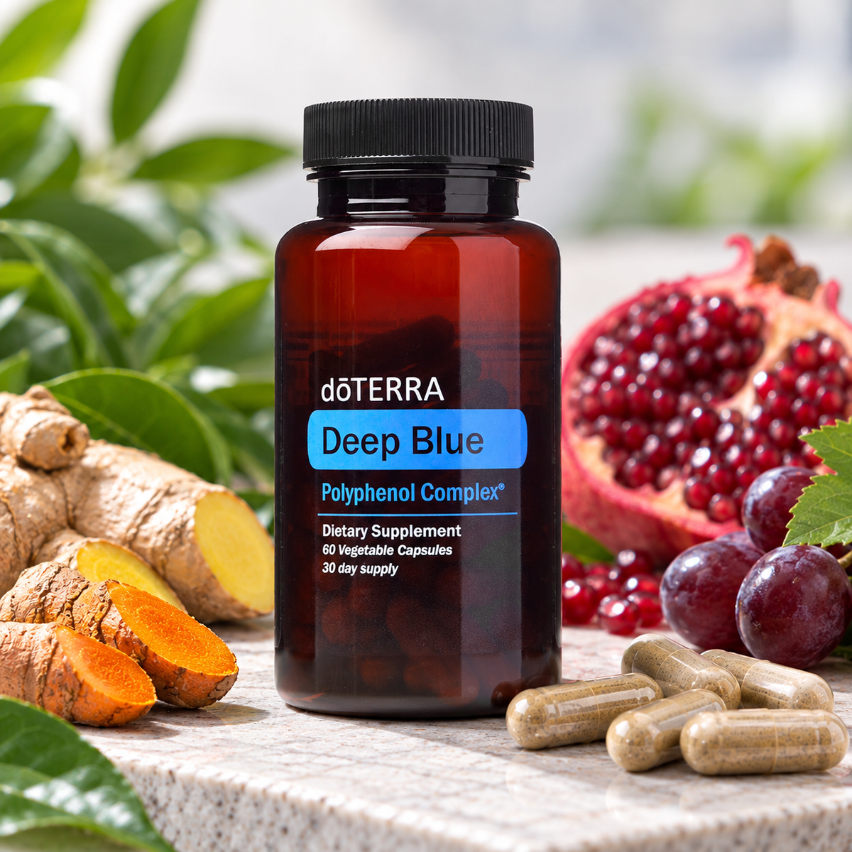 doTERRA Deep Blue Polyphenol Complex 60 vegetable capsules with botanical ingredients