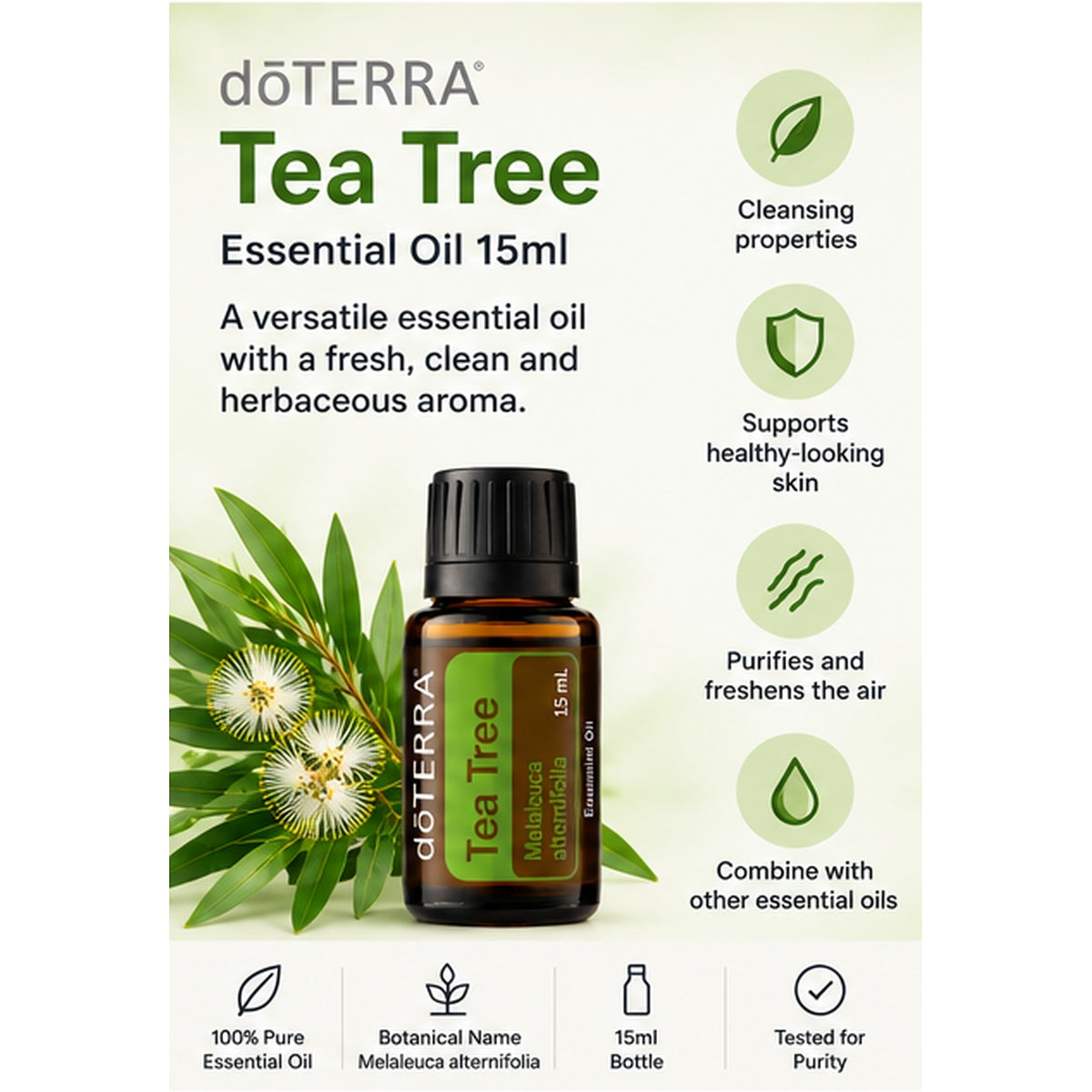 doTERRA Tea Tree Essential Oil 15ml product information