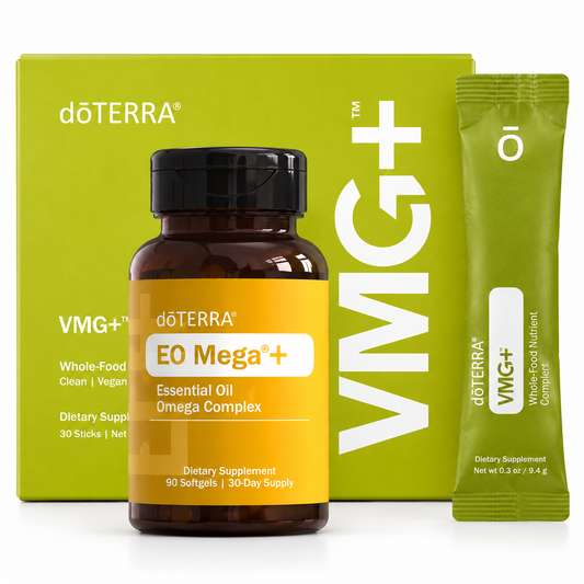 doTERRA VMG+ Whole-Food Nutrient Complex and EO Mega+ Essential Oil Omega Complex bundle