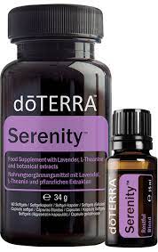 Combo de cápsulas blandas Serenity de doTERRA de 60 unidades y aceite de 15 ml