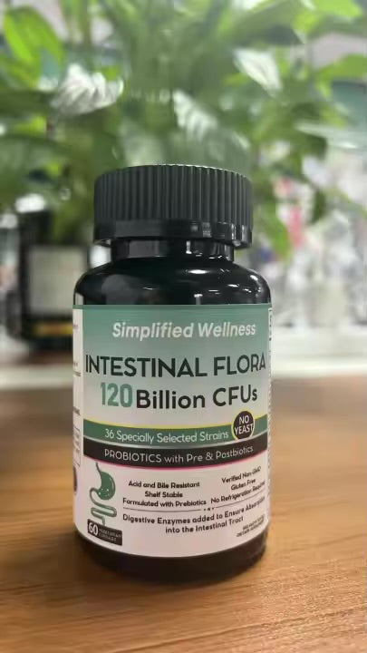 Simplified Wellness Intestinal Flora Probiotics 120 Billion CFUs 36 Strains